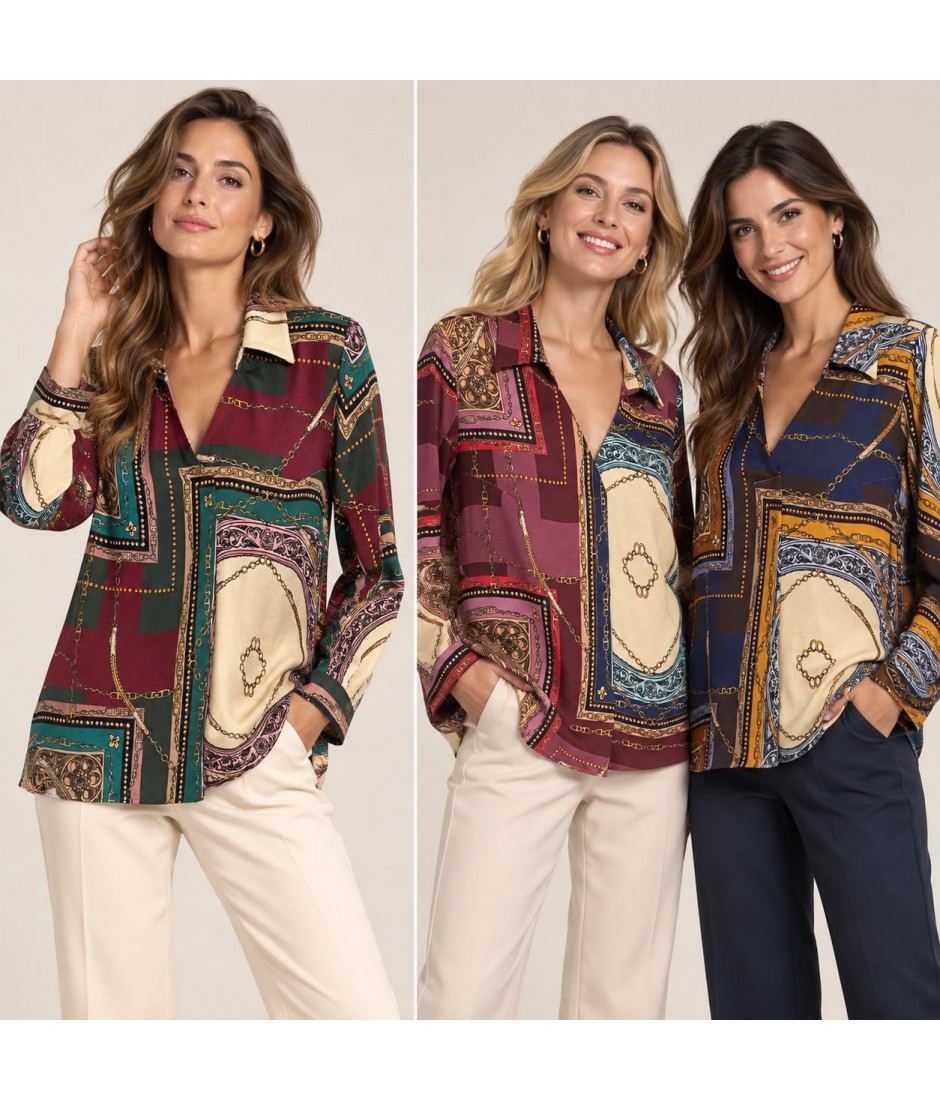 Casacca Fantasia Colombia - Perla Oversize Camicie e Bluse donna POCOLOMBIA