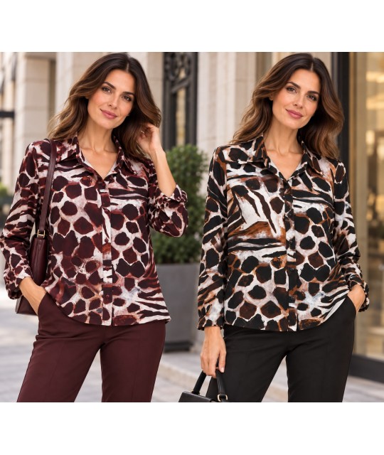 Camicia Fantasia Flavia - Perla Oversize Camicie e Bluse donna POFLAVIA