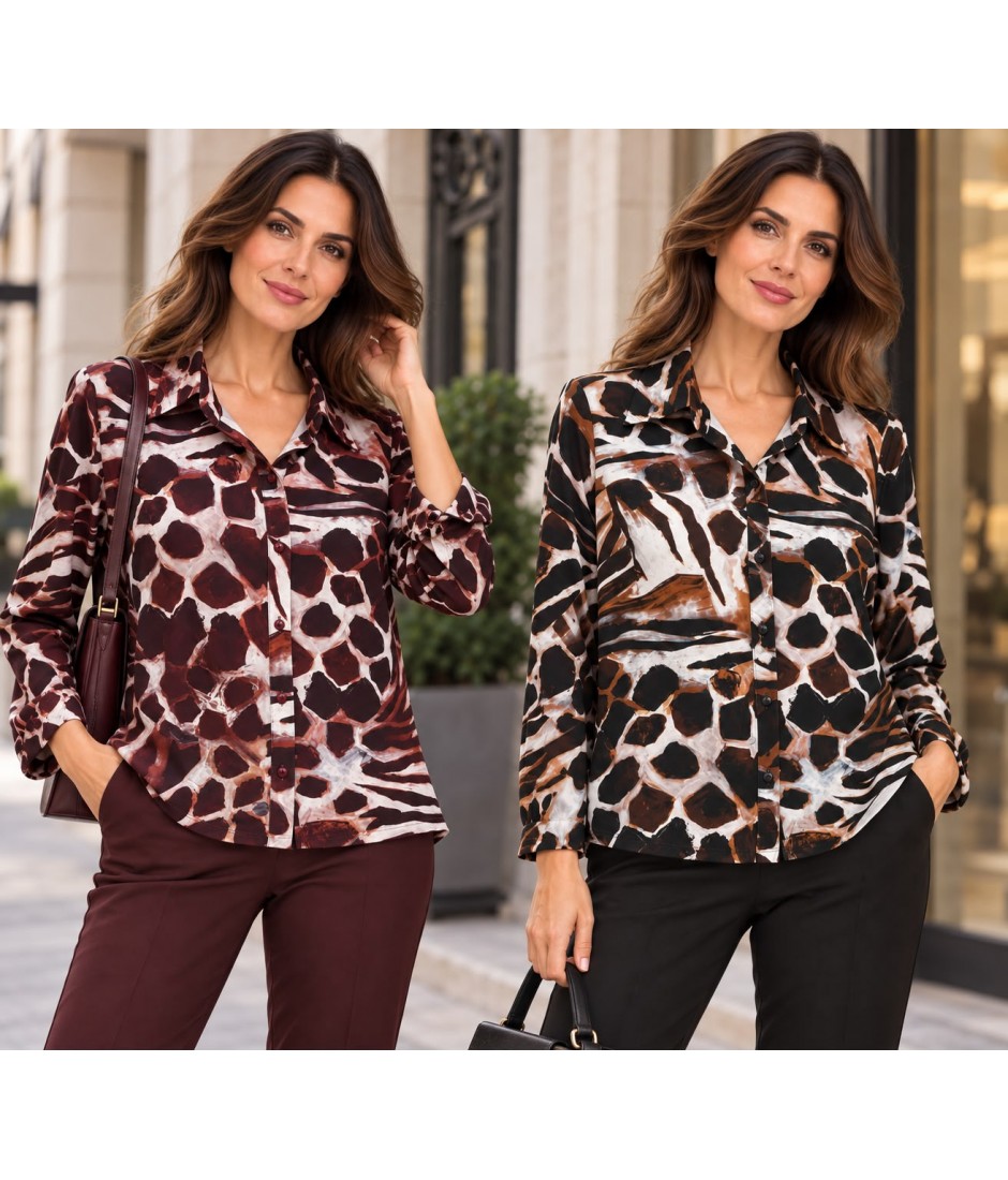 Camicia Fantasia Flavia - Perla Oversize Camicie e Bluse donna POFLAVIA