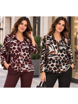 Camicia Fantasia Flavia - Perla Oversize Camicie e Bluse donna POFLAVIA
