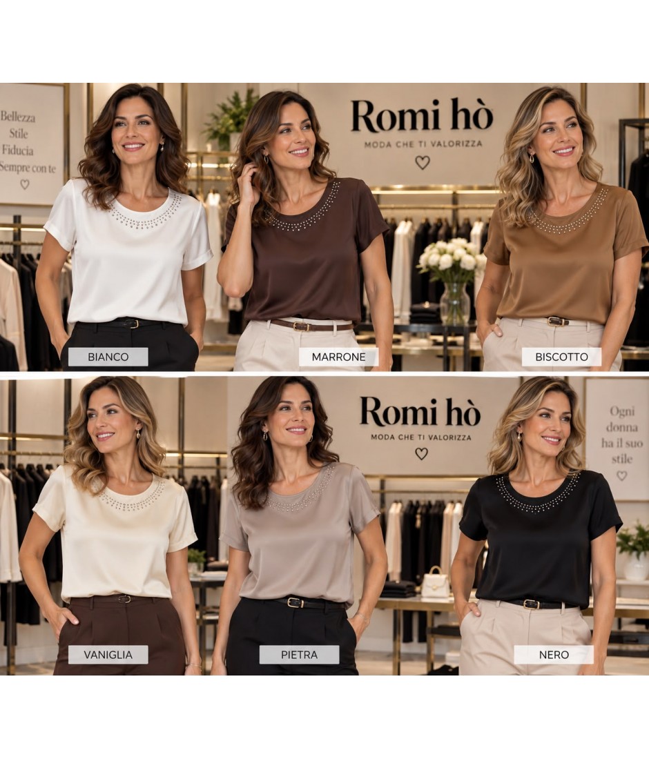 Bluse Tinta Unita D2945 - Romi-hò Camicie e Bluse donna RHD2945