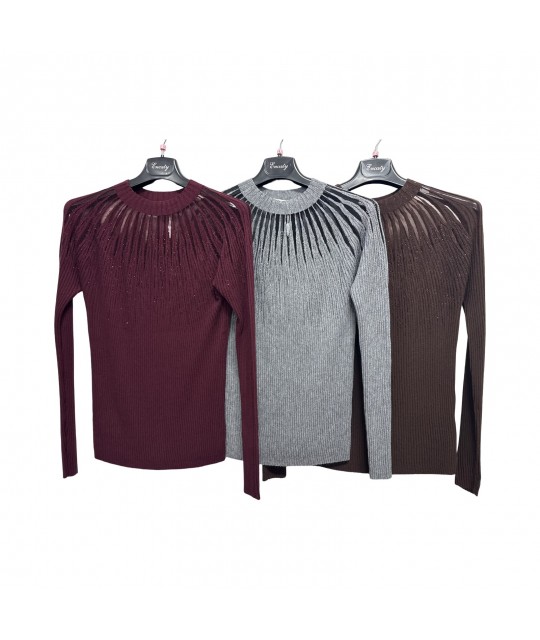 Maglia Strass 1393 - Encaty Maglieria e t-shirt donna EC1393