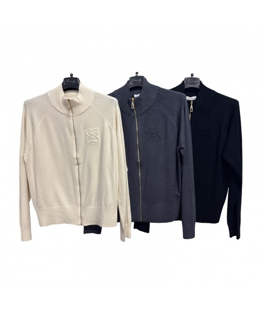 Maglia Zip J-6056 - Encaty Maglieria e t-shirt donna ECJ-6056