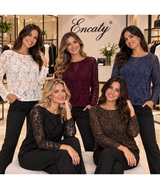 Maglia Macramè HHP60034 - Encaty Maglieria e t-shirt donna ECHHP60034