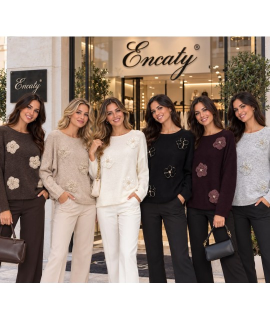 Maglia Fiori WN83185 - Encaty Maglieria e t-shirt donna ECWN83185