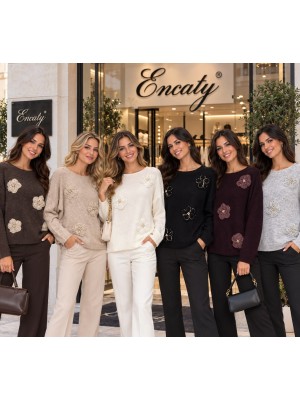 Maglia Fiori WN83185 - Encaty Maglieria e t-shirt donna ECWN83185