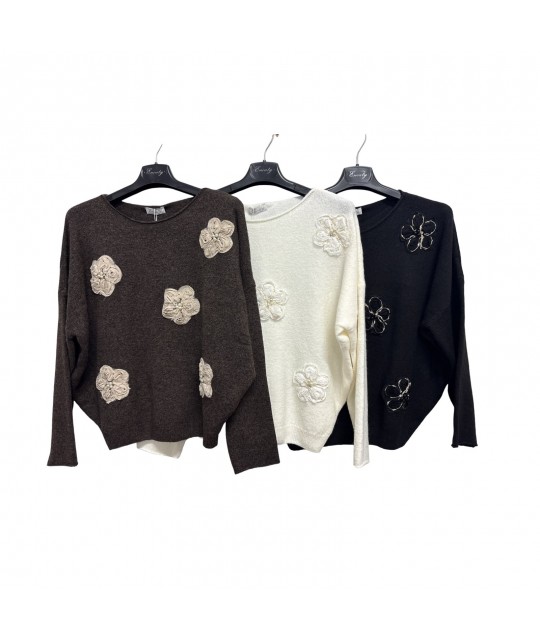 Maglia Fiori WN83185 - Encaty Maglieria e t-shirt donna ECWN83185