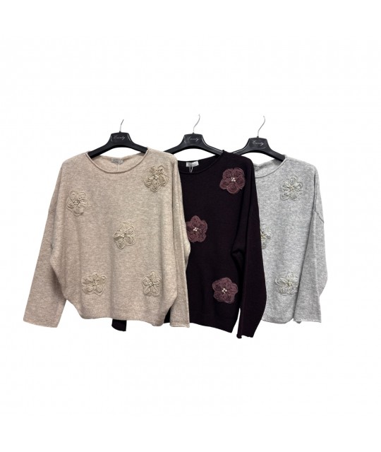 Maglia Fiori WN83185 - Encaty Maglieria e t-shirt donna ECWN83185