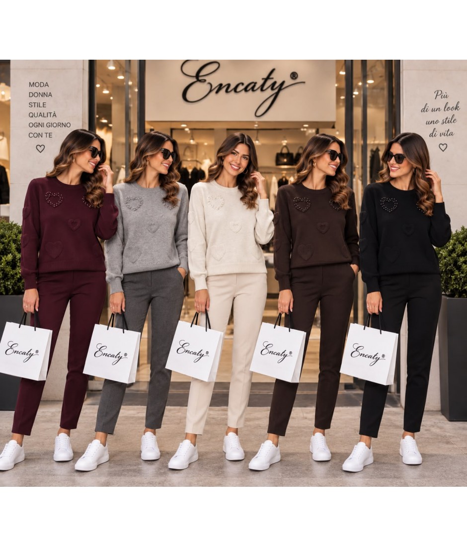 Maglia Cuori NB86610 - Encaty Maglieria e t-shirt donna ECNB86610