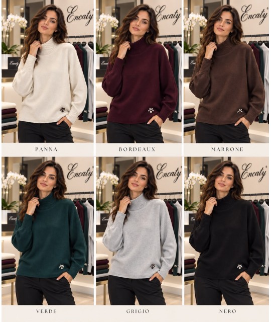 Maglia Lupetto QJ84931 - Encaty Maglieria e t-shirt donna ECQJ84931