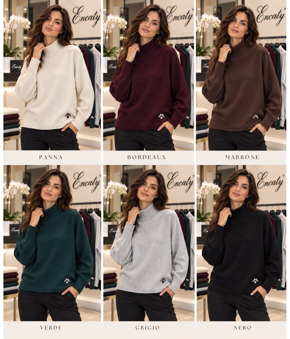 Maglia Lupetto QJ84931 - Encaty Maglieria e t-shirt donna ECQJ84931