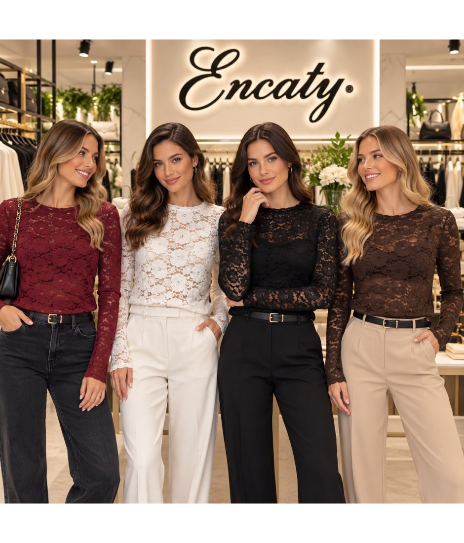 Maglia Macramè RHP60044 - Encaty Maglieria e t-shirt donna ECRHP60044