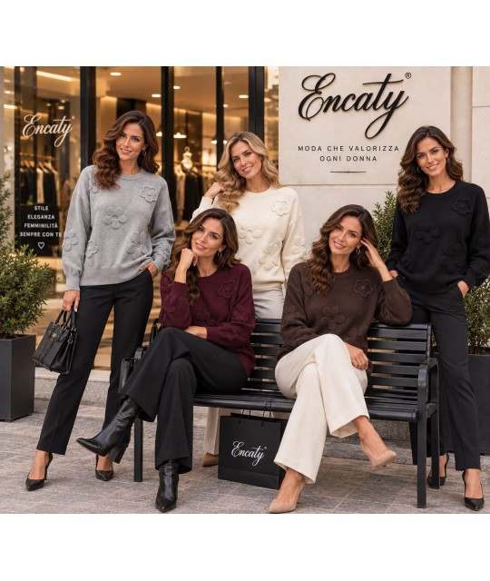 Maglia Fiori HBE84622 - Encaty Maglieria e t-shirt donna ECHBE84622