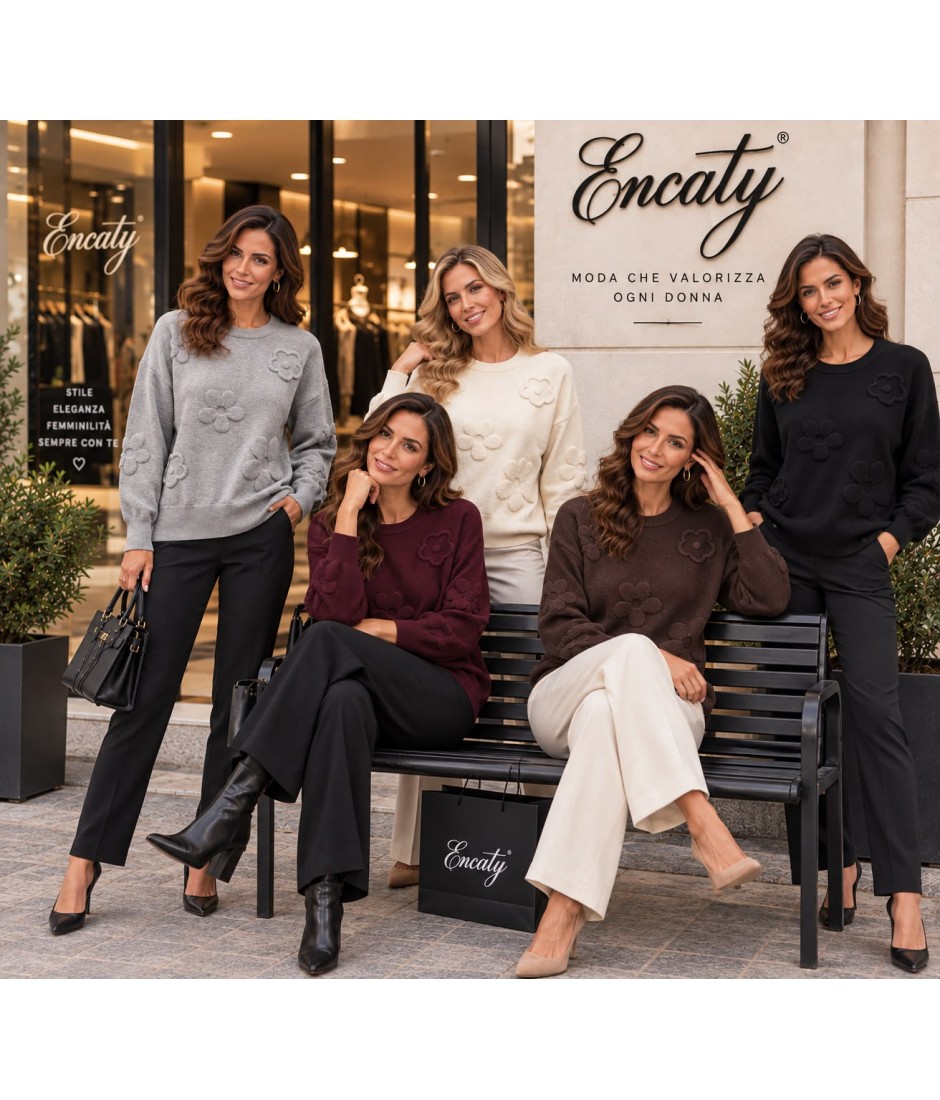 Maglia Fiori HBE84622 - Encaty Maglieria e t-shirt donna ECHBE84622