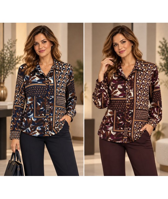 Camicia Fantasia Arianna - Perla Oversize Camicie e Bluse donna POARIANNA