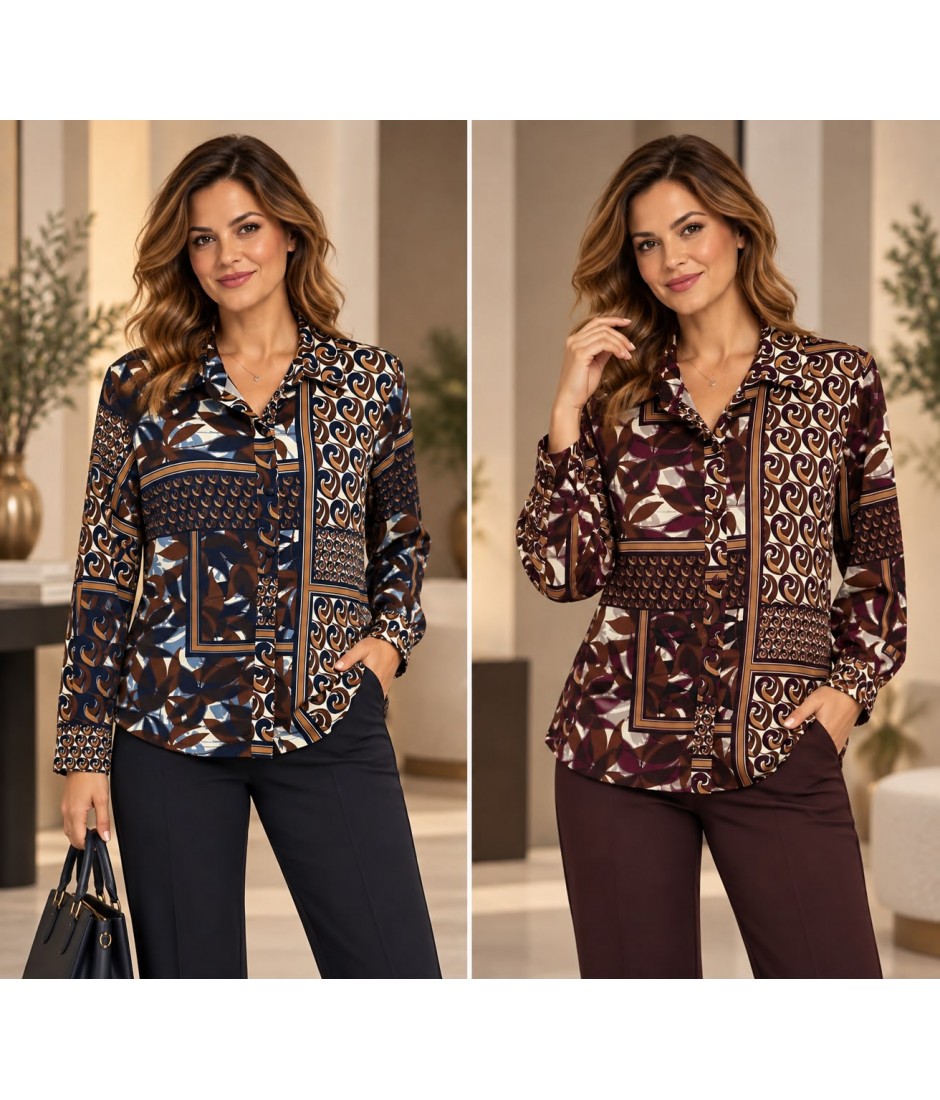 Camicia Fantasia Arianna - Perla Oversize Camicie e Bluse donna POARIANNA
