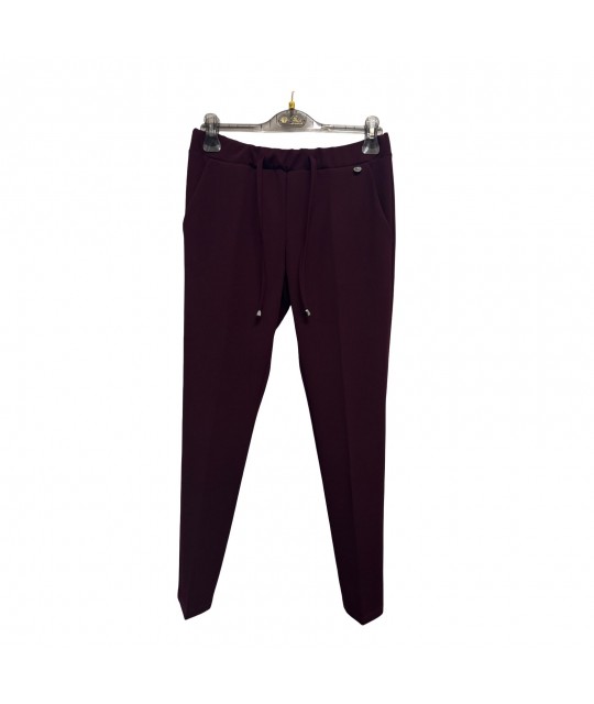 Pantaloni Scuba Crêpes Laccetto - Perla Oversize Pantaloni donna POLACCETTO