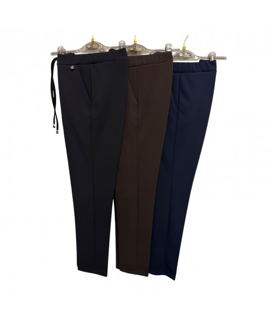 Pantaloni Scuba Crêpes Laccetto - Perla Oversize Pantaloni donna POLACCETTO