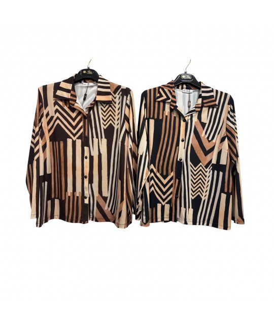 Camicia Fantasia Flora Over - Perla Oversize Camicie e Bluse donna POFLORAOVER