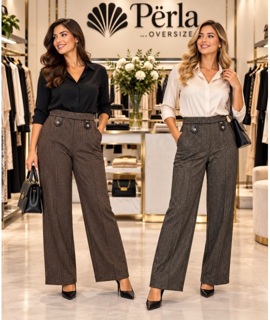 Pantaloni Elastico Pelle - Perla Oversize Pantaloni donna POPELLE