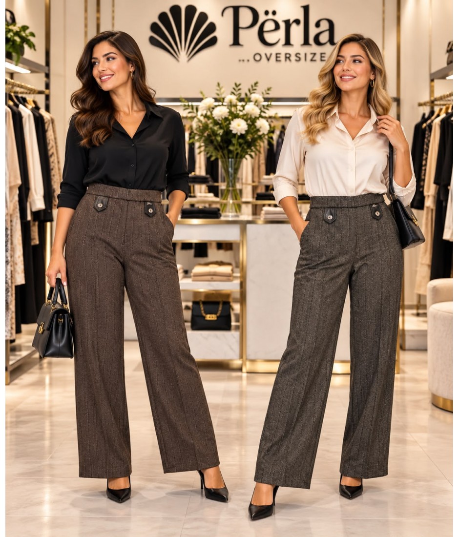 Pantaloni Elastico Pelle - Perla Oversize Pantaloni donna POPELLE