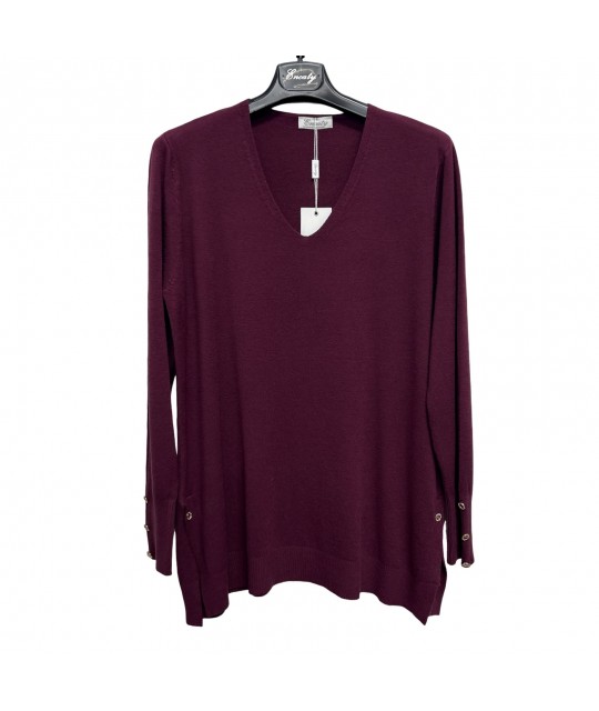 Maglia Scollo V LBS86636 - Encaty Maglieria e t-shirt donna ECLBS86636