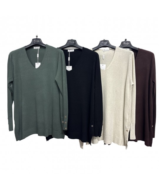 Maglia Scollo V LBS86636 - Encaty Maglieria e t-shirt donna ECLBS86636