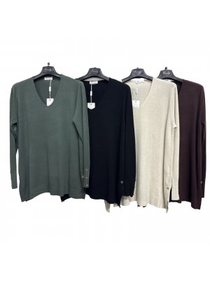 Maglia Scollo V LBS86636 - Encaty Maglieria e t-shirt donna ECLBS86636