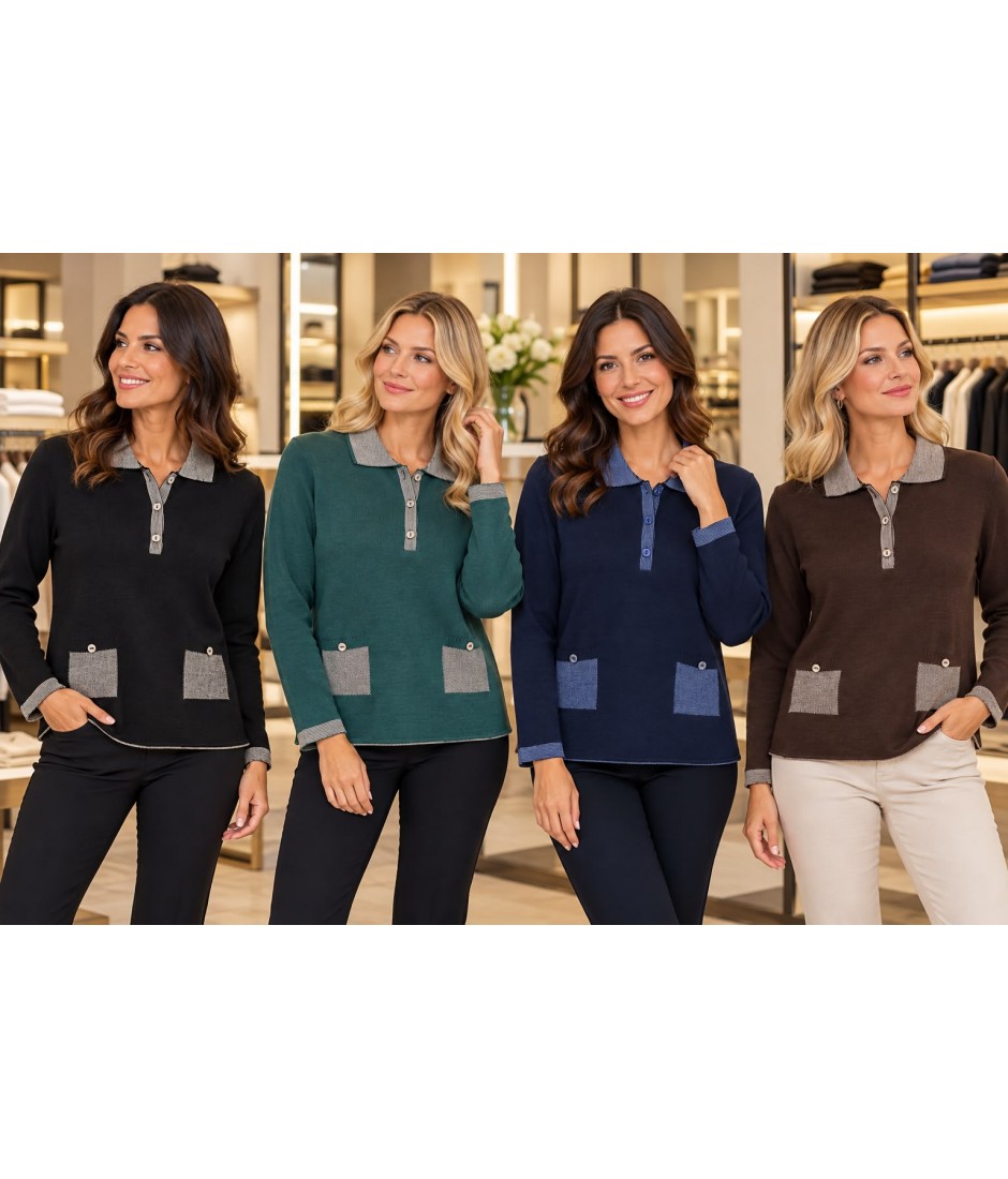 Polo Lana 9527 - Desideri Oro Maglieria e t-shirt donna DO9527