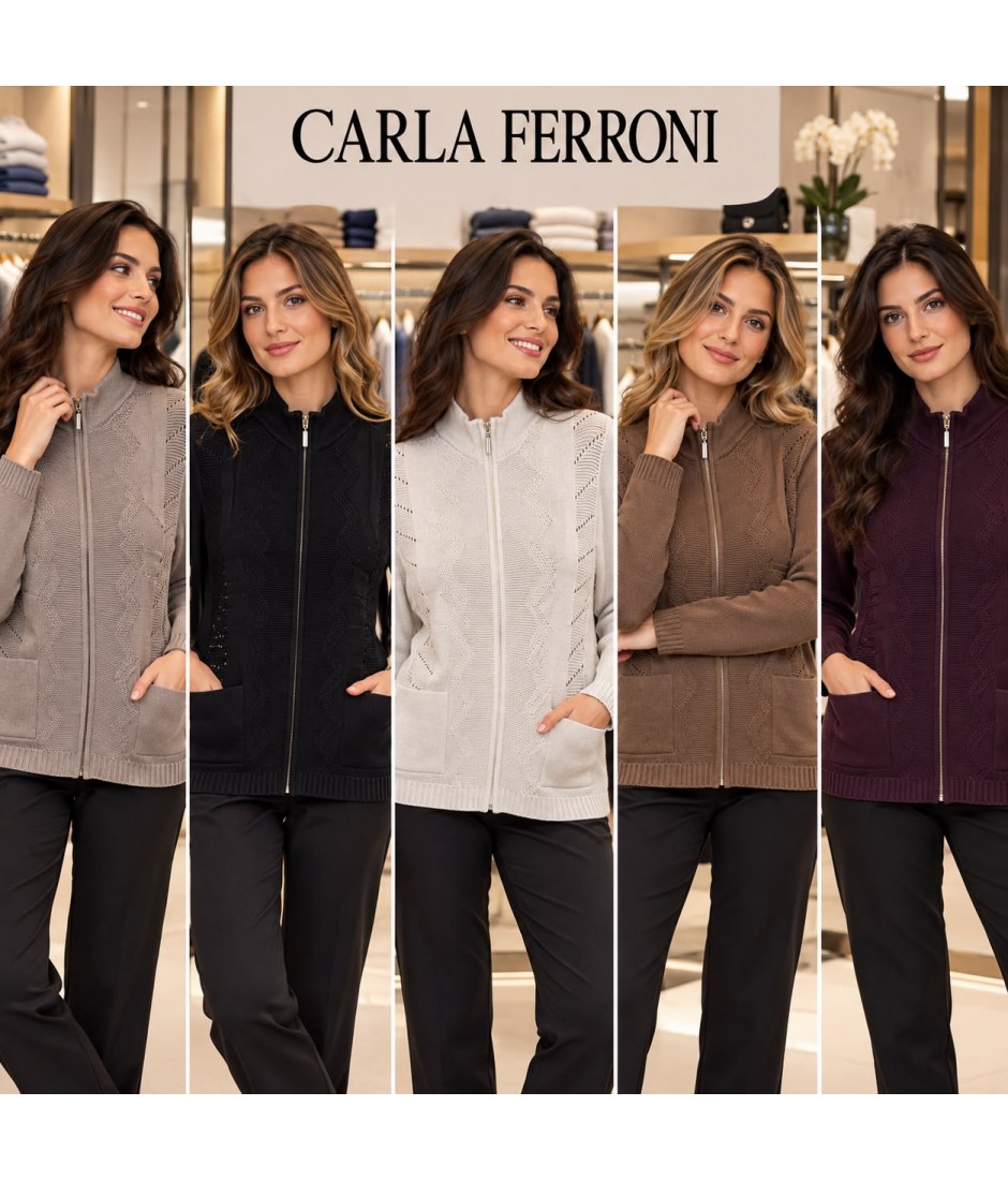 Maglia Lana Zip 4393 - Carla Ferroni Maglieria e t-shirt donna CF4393