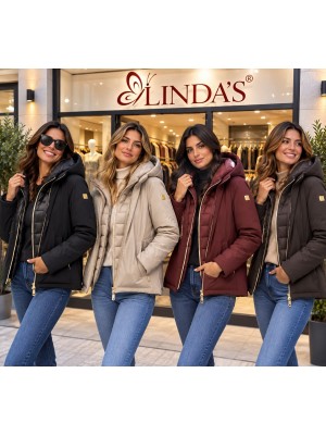 Giubbotto Cappuccio FW3510 - Linda's Cappotti e giubbotti LIFW3510