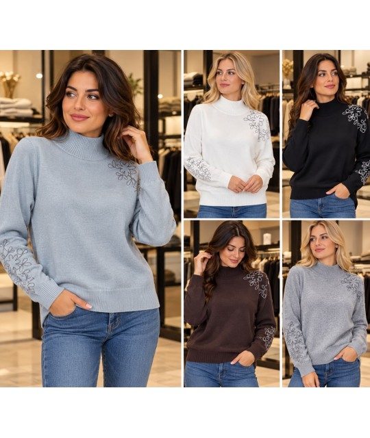 Maglia Ricami B304 - Gaia B Maglieria e t-shirt donna GAIAB304