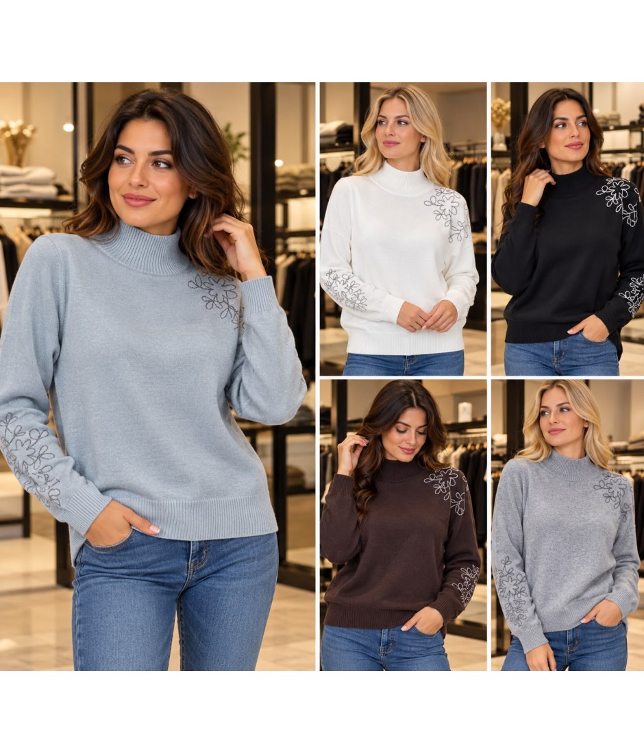 Maglia Ricami B304 - Gaia B Maglieria e t-shirt donna GAIAB304