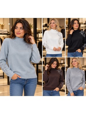 Maglia Ricami B304 - Gaia B Maglieria e t-shirt donna GAIAB304
