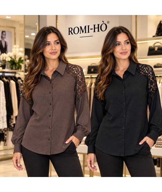 Camicia Macramè D2911 - Romi-hò Camicie e Bluse donna RHD2911
