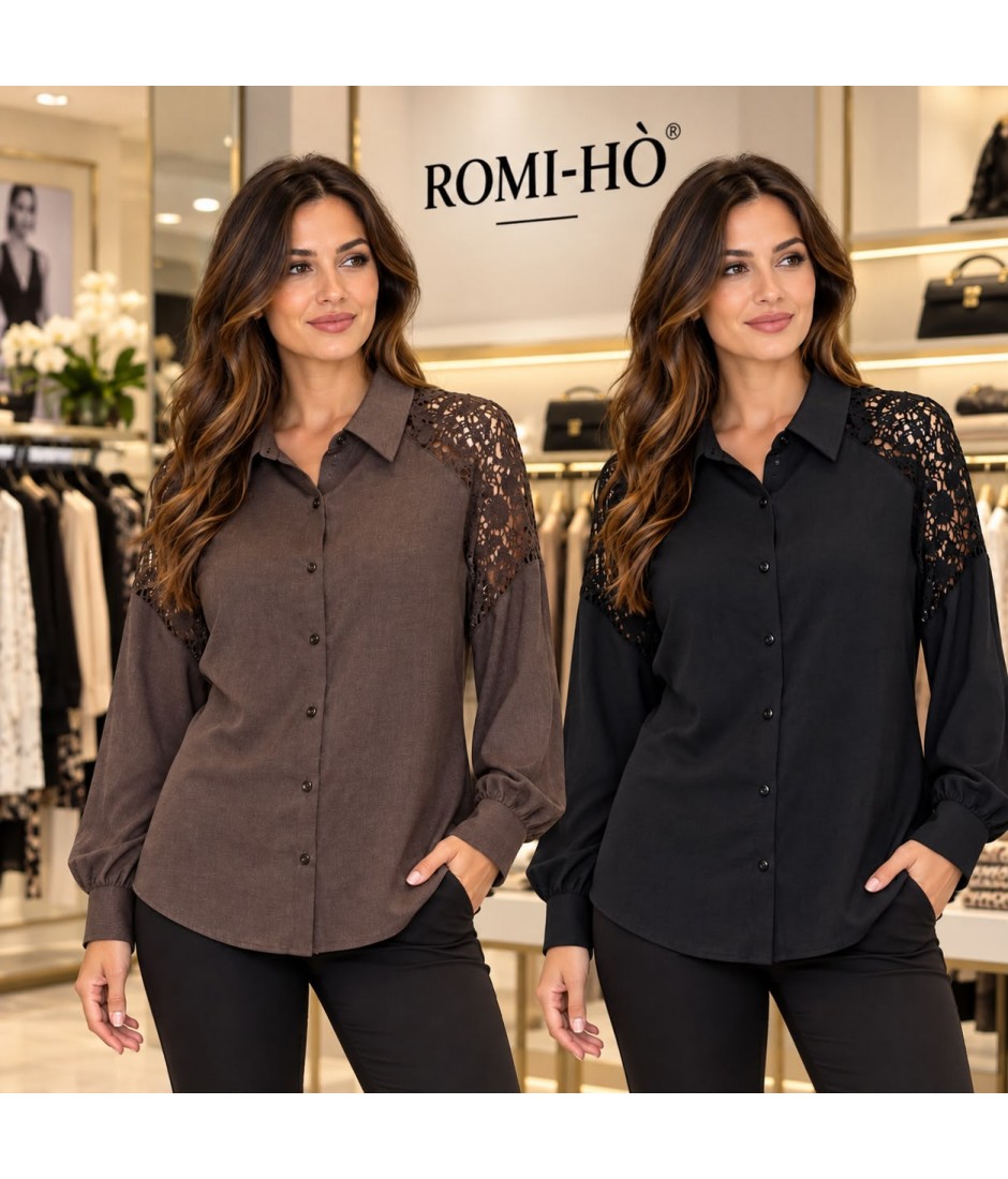 Camicia Macramè D2911 - Romi-hò Camicie e Bluse donna RHD2911