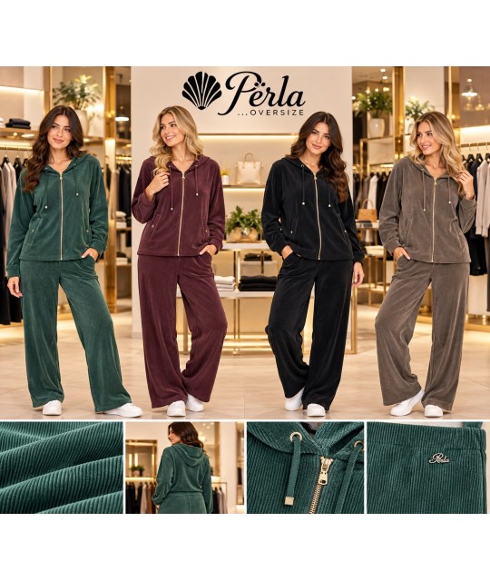 Pantaloni Vellutino Manuela - Perla Oversize Pantaloni donna POMANUELA