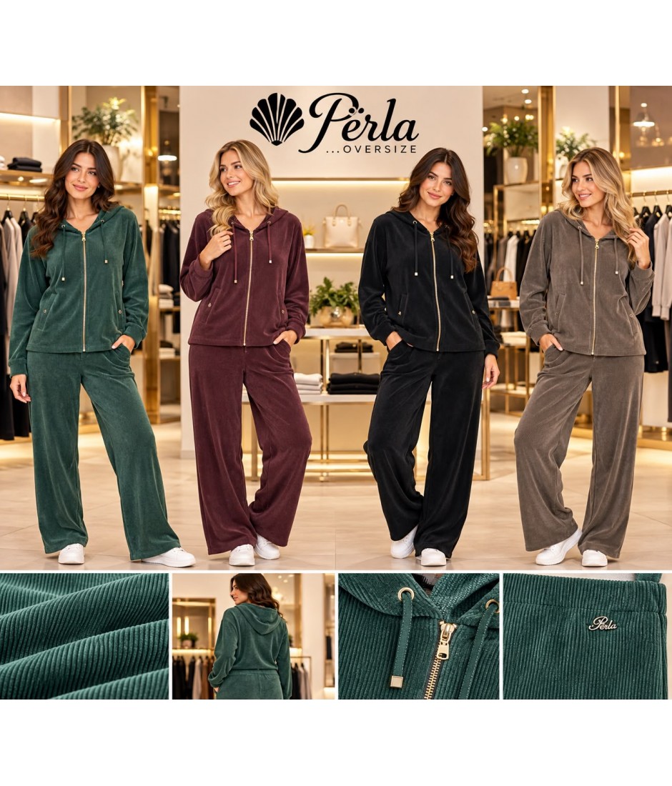 Pantaloni Vellutino Manuela - Perla Oversize Pantaloni donna POMANUELA