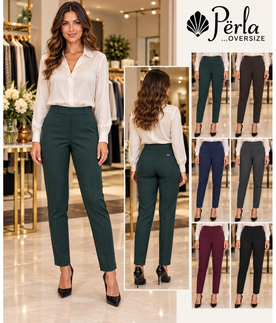 Pantaloni Punto Milano Ilaria - Perla Oversize Pantaloni donna POILARIA