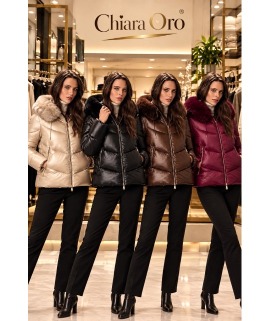 Giubbotto Ecopelliccia Monic - Chiara Oro Cappotti e giubbotti COMONIC