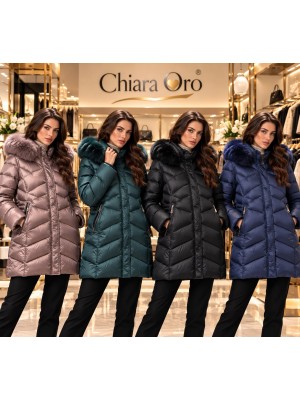 Giubbotto Pelliccia Eco Valentina Long - Chiara Oro Cappotti e giubbotti COVALENTINALONG