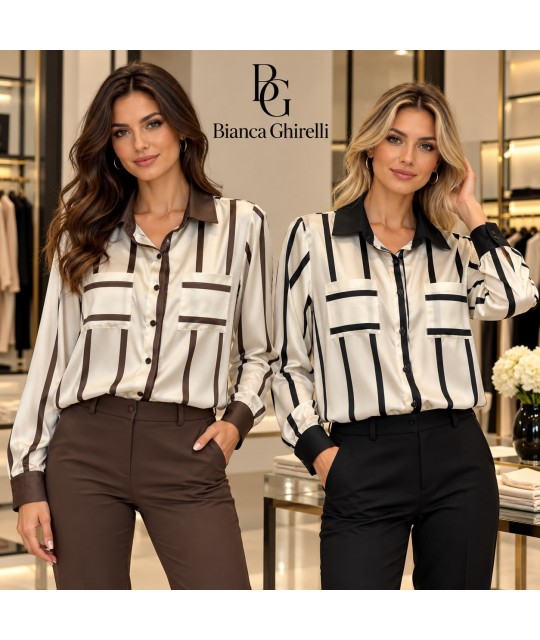 Camicia Fantasia 2636 - Bianca Ghirelli Camicie e Bluse donna BG2636