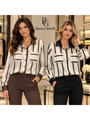 Camicia Fantasia 2636 - Bianca Ghirelli Camicie e Bluse donna BG2636