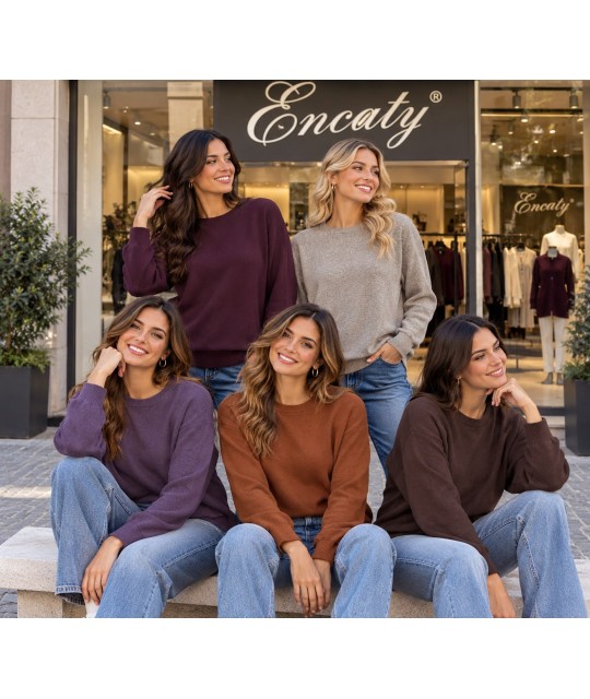 Maglia Tinta Unita M5018 - Encaty Maglieria e t-shirt donna ECM5018