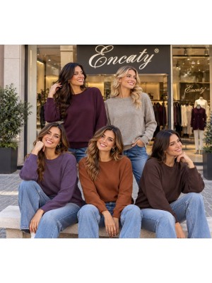 Maglia Tinta Unita M5018 - Encaty Maglieria e t-shirt donna ECM5018