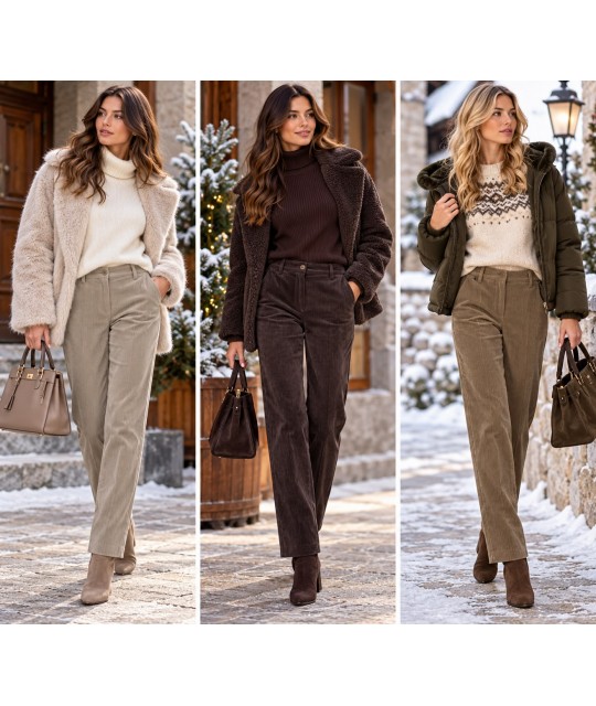 Pantaloni Velluto a Coste 70488 - Carla Ferroni Pantaloni donna CF70488