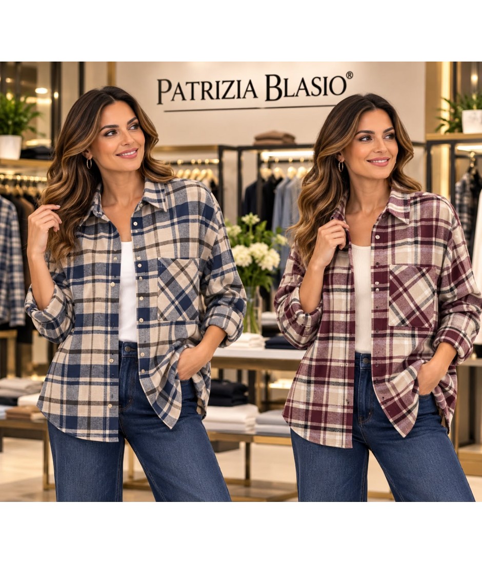Camicia Tartan 80077 - Patrizia Blasio Camicie e Bluse donna PB80077