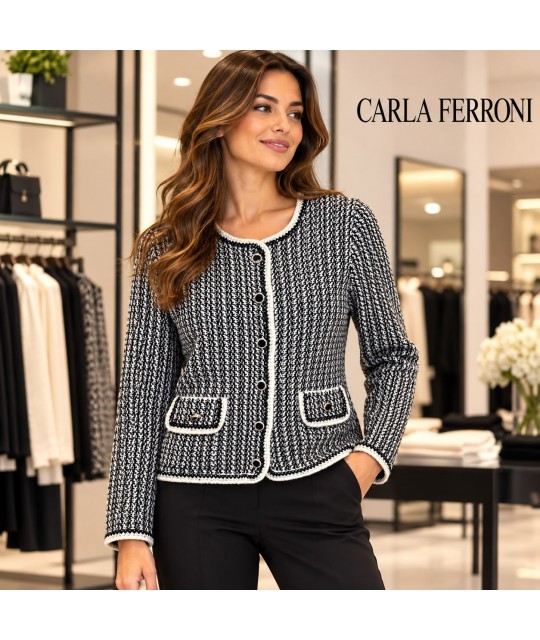 Maglia Pied-de-poule 26418 - Carla Ferroni Maglieria e t-shirt donna CF26418
